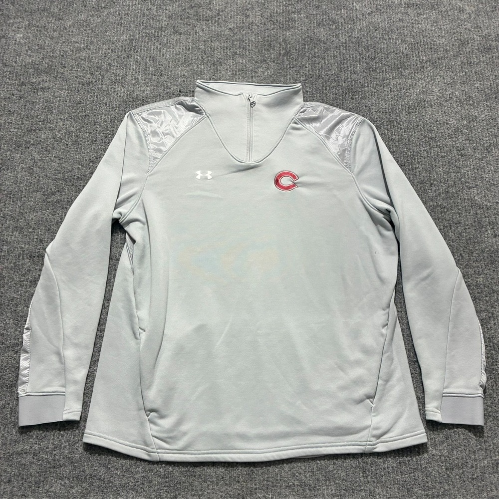 Under Armour Mens Pullover Size XL Gray 1/4 Zip‎ Long Sleeve Stretch Loose Fit